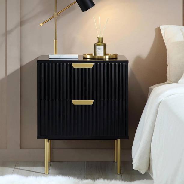 K A F Furniture Wooden Bedside Table for Bedroom | Bed Side Nightstand End Table Solid Wood Free Standing Cabinet
