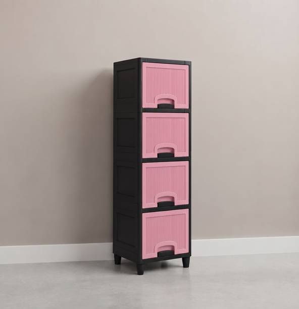 MAXTID Plastic Organizer Cupboard for Home and Kitchen Storage Plastic Free Standing Chest of Drawers