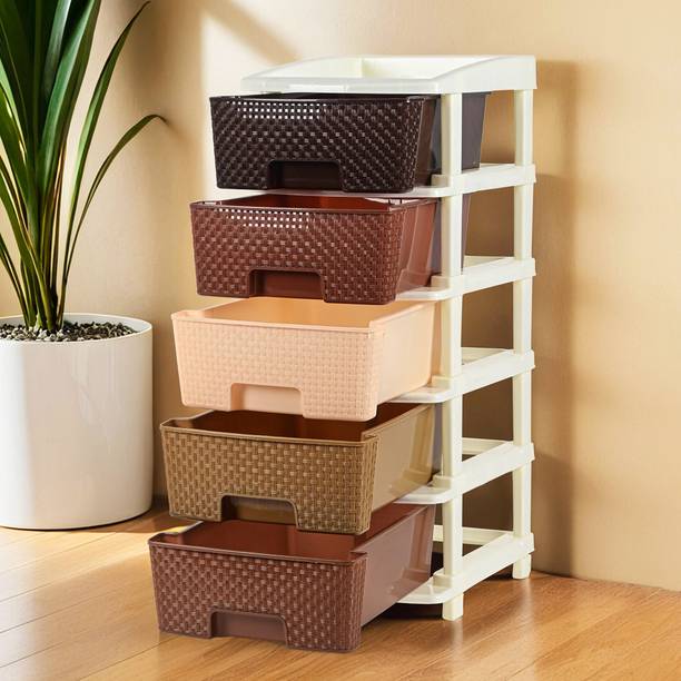 KUBER INDUSTRIES Plastic Free Standing Chest of Drawers