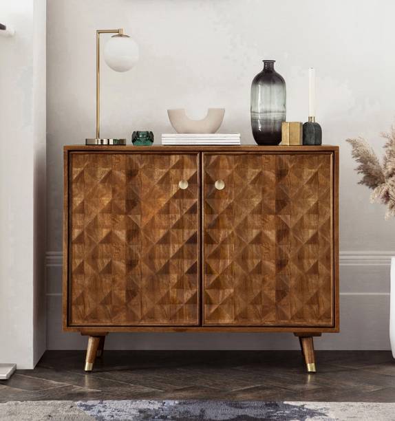 THE ATTIC The Attic Diamond Medium Sideboard Honey Solid Wood Free Standing Sideboard