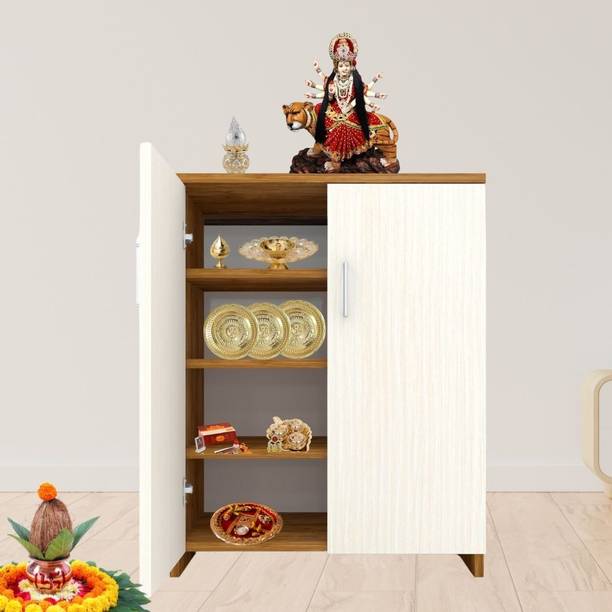 SPECIALITY PANELS 2 Doors with 4 Shelfs Pooja (Mandir) Cabinet with Termite Resistance Engineered Wood Free Standing Cabinet