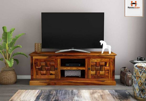 HavenzHome Solid Sheesham Wood Tv Cabinet, TV Entertainment Unit Solid Wood Free Standing Cabinet