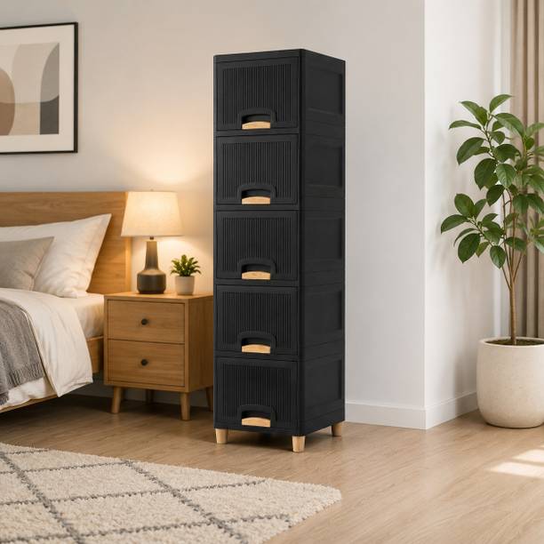 Viseman Slim Vertical Drawer Cabinet for Kitchen Essentials and Small Accessories Plastic Free Standing Sideboard