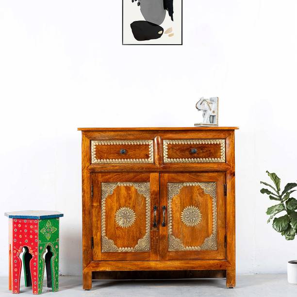 APRODZ Jevik Wooden Handpainted Sideboard Solid Wood Free Standing Chest of Drawers