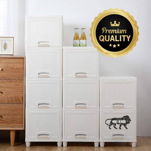 ICONPLUS 5T Bedroom Plastic Drawer Cabinet Space-Saving Storage Rack for Books & Clothes Plastic Free Standing Cabinet