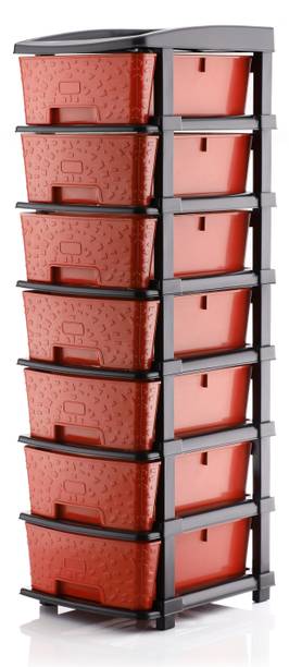 PALAK 7 Plastic Modular Transparent Drawer System for Home, Office, Hospital, Parlor Plastic Free Standing Chest of Drawers