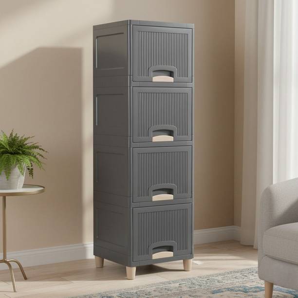 MAXTID Multi layer Drawer Cabinet for Bathroom Storage Plastic Free Standing Cabinet