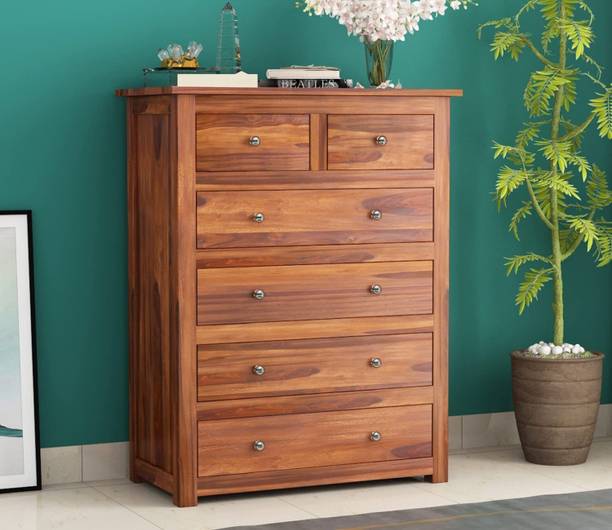 Credenza Chest of Drawers 6 Drawer Storage Sideboard Solid Wood Free Standing Sideboard