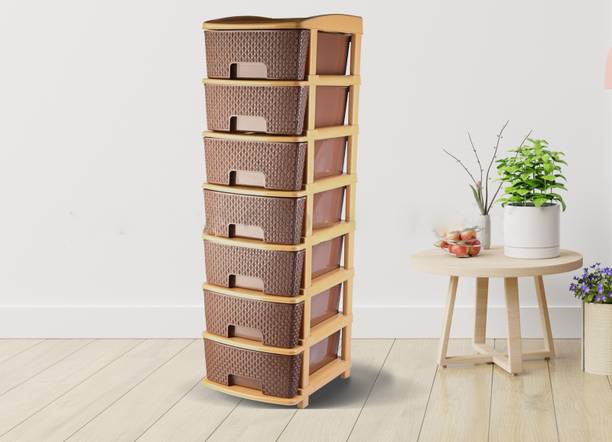 HUMBLE KART 7XL Large Brown Size Plastic Free Standing Chest of Drawer Plastic Free Standing Chest of Drawers