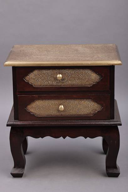 monika art Solid Wood Bedside Table
