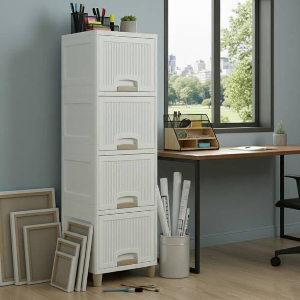 MAXTID Multi Layer Compact Storage Unit for Baby Clothes, Toys and Essentials Plastic Free Standing Cabinet