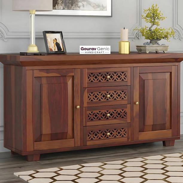 Gouravgenics Handicraft Tile Solid Wood Free Standing Sideboard