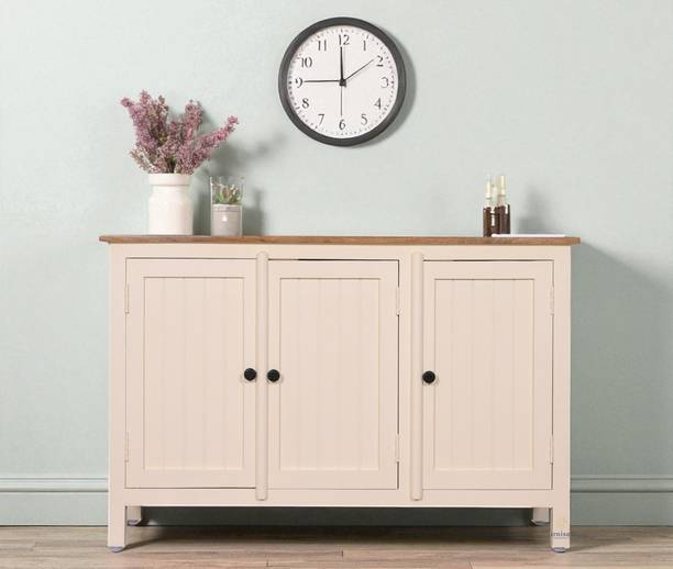Woodefly Woodefly Solid Mango Wood Sideboard Cabinet- 3 Doors Solid Wood Free Standing Sideboard