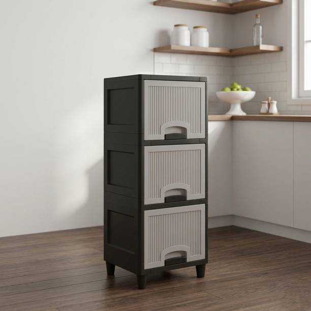 MAXTID Desk Storage Cabinet for Office Accessories Plastic Free Standing Cabinet