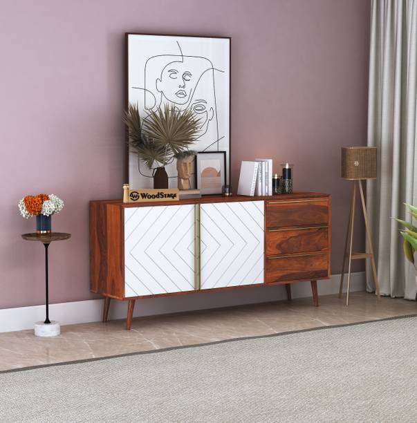 WOODSTAGE Solid Wood Free Standing Sideboard