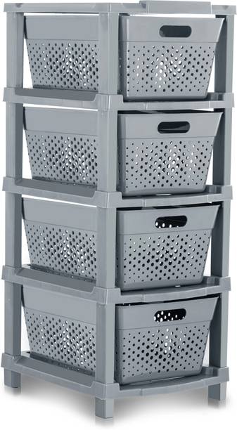 Vallaree 4 Layer Stylo Drawer Storage Organizer Multipurpose Plastic Free Standing Chest of Drawers