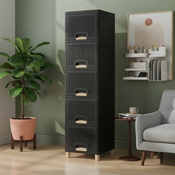 ASPPVTLTD Modern 5 Layer Plastic Storage Cabinet Plastic Free Standing Cabinet