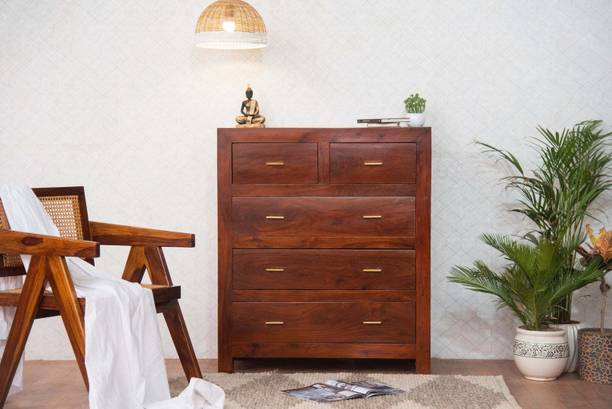 Furnishilp Solid Wood Cabinet drawer/Chest of drawer Solid Wood Free Standing Chest of Drawers
