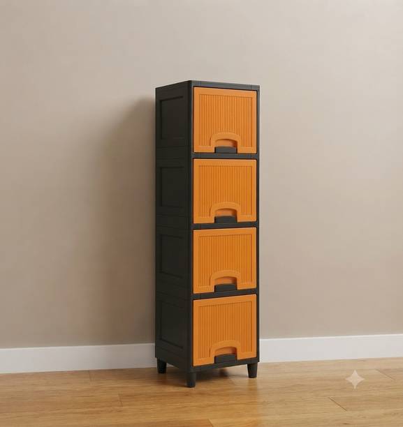 Surety for Safety Plastic Multipurpose Storage Cabinet for Bedroom Use Plastic Free Standing Cabinet
