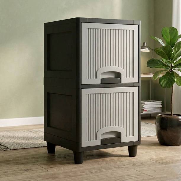 MAXTID White 6 layer Home Storage Cabinet with Drawer System Plastic Free Standing Cabinet