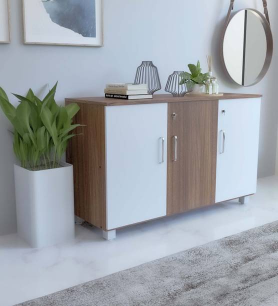NEUDOT Ronald Dock 3 Door Engineered Wood Free Standing Cabinet