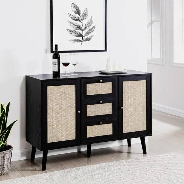 dewss Sheesham Wood Sideboard For Livingroom - Wooden Cabinet With 2 Door & 3 Drawers Solid Wood Free Standing Sideboard
