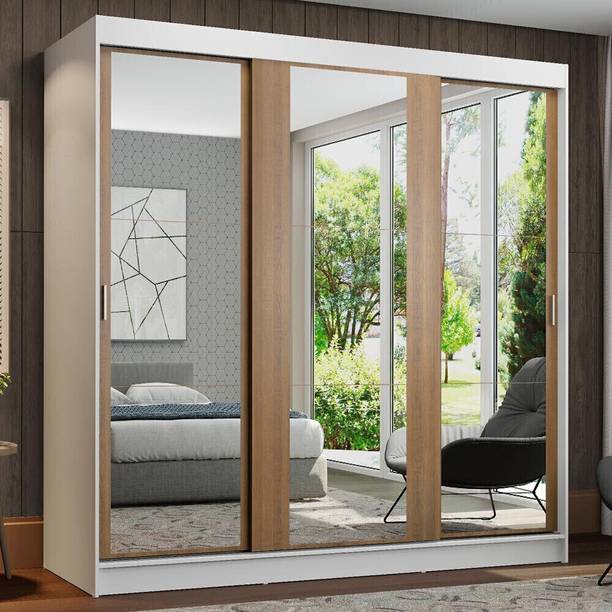Madesa Reno Couple Wardrobe Engineered Wood Free Standing Cabinet