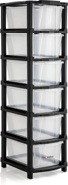 Praveka 6 XL Multi-Purpose Organizer Modular Storage Plastic Free Standing Chest of Drawers