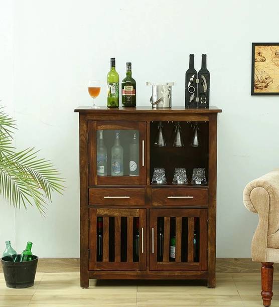 Perfect Pieces Sheesham (Rosewood) Bar Cabinet for Home & Hotel Bar Furniture Solid Wood Free Standing Cabinet