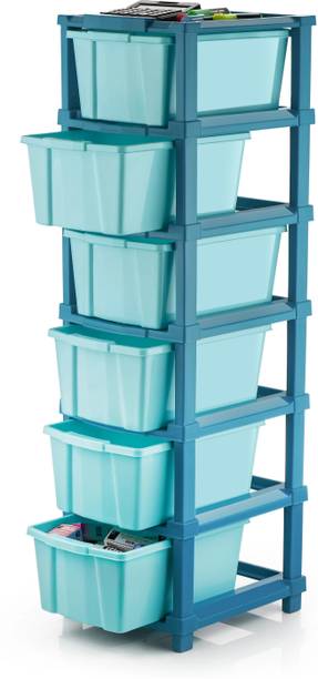 PALAK 6 Plastic Modular Drawer System for Home, Office, Hospital, Parlor, Doctors Plastic Free Standing Chest of Drawers