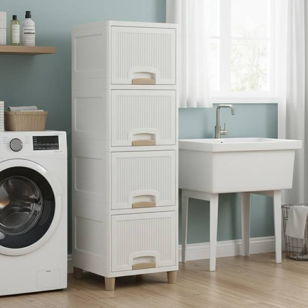 GROTHEORY Multi-Layer Desk Organizer Cabinet for Home & Office Plastic Free Standing Cabinet