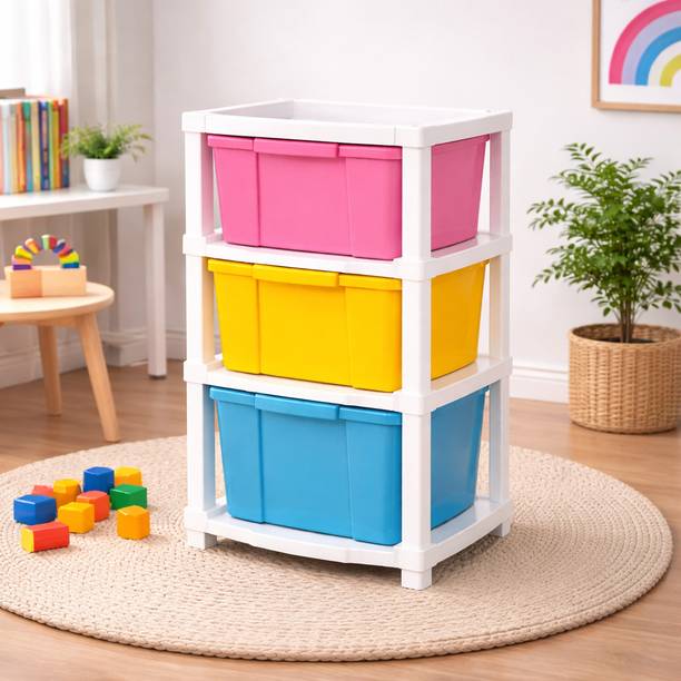 Vallaree 3 Layer Drawer Storage Organizer Multipurpose Plastic Free Standing Cabinet