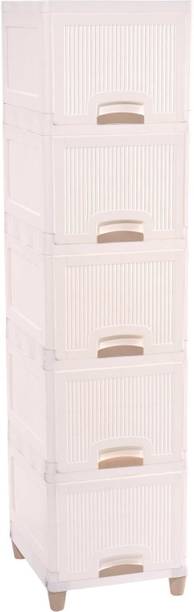Sumoware 5 Layer Foldable Cabinet Plastic Cupboard For Storage Plastic Modular Drawer Plastic Free Standing Cabinet