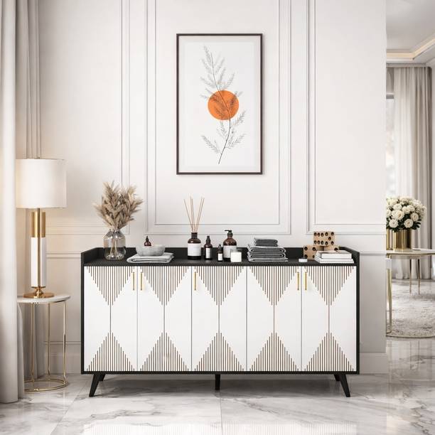 Flipkart Perfect Homes Multipurpose Modern Storage Cabinet Sideboard | Wooden Console for Living Room Engineered Wood Kitchen Cabinet