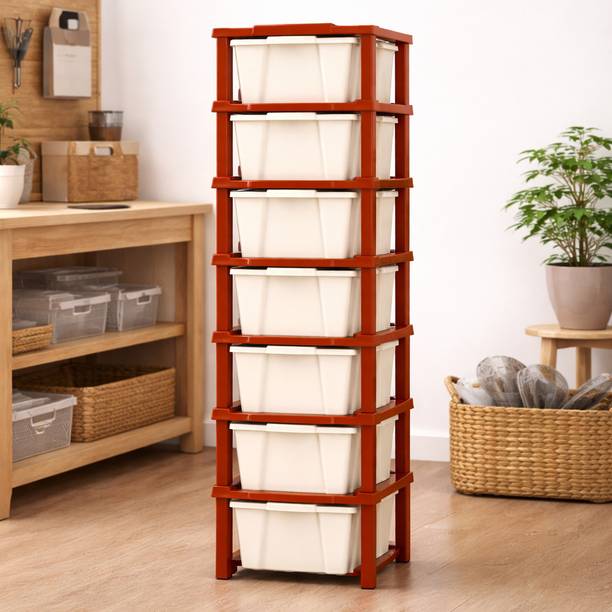 Vallaree 7 Layer Drawer Storage Organizer Multipurpose Plastic Free Standing Chest of Drawers