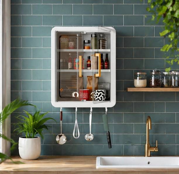 Harikishan Bathroom Storage Cabinet Plastic Wall Mount Cabinet
