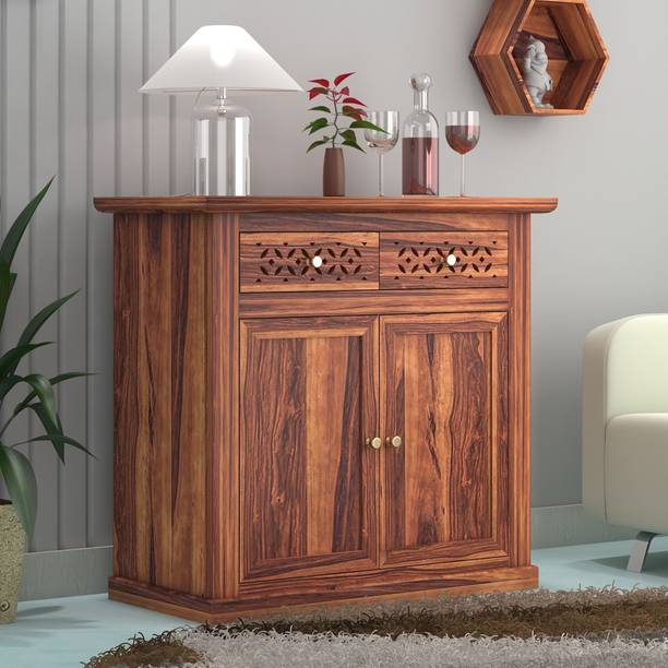 Shyam Handicraft Solid Sheesham Wood Storage Cabinet for Home | Wooden Cupboard with Hinged Door Solid Wood Free Standing Cabinet