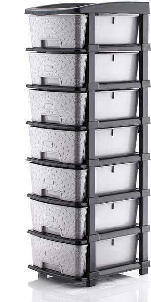 KAVIRA STONE_7XL_GREY Plastic Free Standing Chest of Drawers
