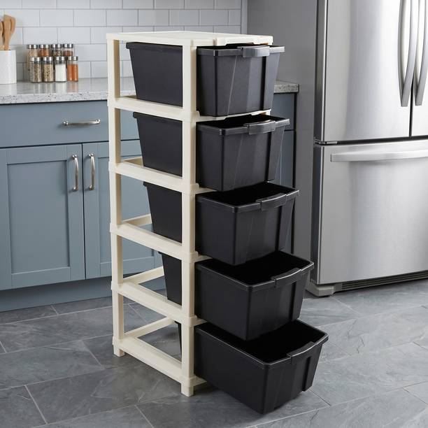 MAXTID multi layer drawer Storage Cabinet for Organized Vertical Storage Plastic Free Standing Cabinet