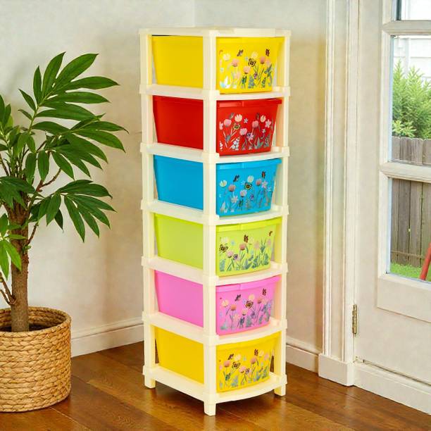 Vallaree 6 Layer Print Drawer Storage Organizer Multi-Layer Storage Plastic Free Standing Chest of Drawers