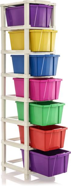 Vallaree 7 Layer Plastic Multipurpose Storage Drawer Organizer Plastic Free Standing Chest of Drawers
