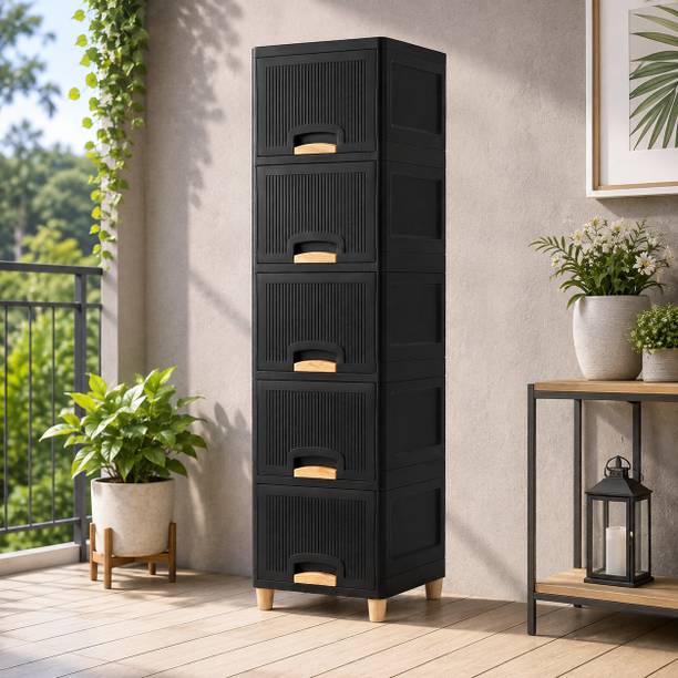 Surety for Safety Vertical Bedroom Drawer Cabinet for Clothes, Cosmetics and Accessories Plastic Free Standing Sideboard