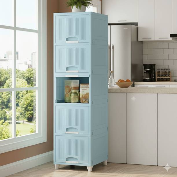 MAXTID Multi Layer Compact Storage Unit for Baby Clothes, Toys and Essentials Plastic Free Standing Cabinet