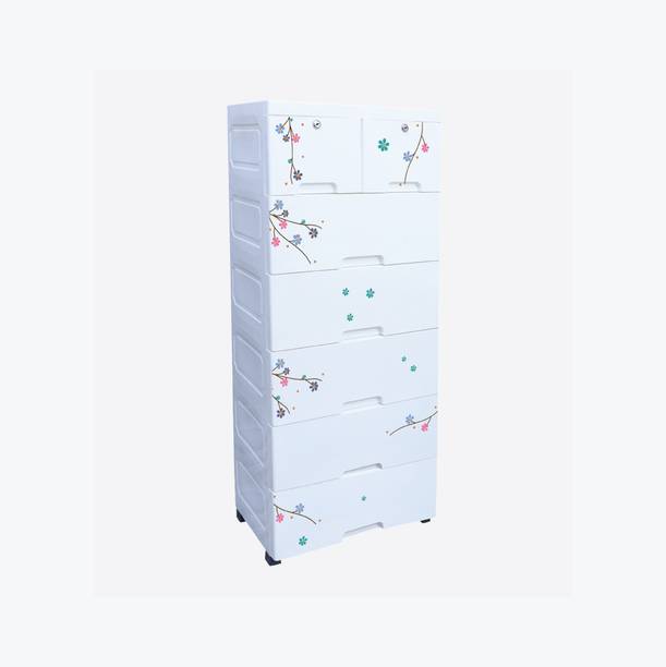The Tickle Toe T3-CD0612SFP6 Plastic Free Standing Chest of Drawers