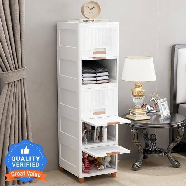 Zeekty 5 Layer : Versatile Drawer Storage Organizer & Organisers Storage Box Plastic Free Standing Chest of Drawers