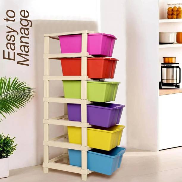 TOOBIL Plastic Free Standing Chest of Drawers