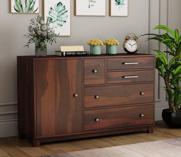 Rajasthali Wood Decor Sheesham Wood Cupboard, 4 Drawer Wardrobe, Almirah For Living & Home Area Solid Wood Cupboard