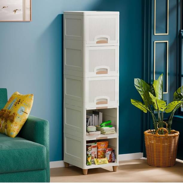 Velfree Plastic Wardrobe for Clothes Versatile Plastic Cupboard for Storage Plastic Free Standing Cabinet