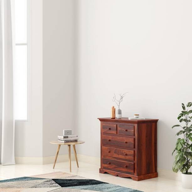 Rajgharana Sheesham Wood Chest of Drawers With 5 Drawer Storage For Living Room/Home Solid Wood Free Standing Chest of Drawers