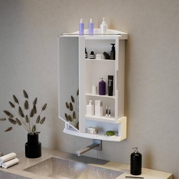 LUPPRA Multipurpose Bathroom & Bedroom Wall Cabinet mirror Plastic Dressing Table Plastic Wall Mount Cabinet